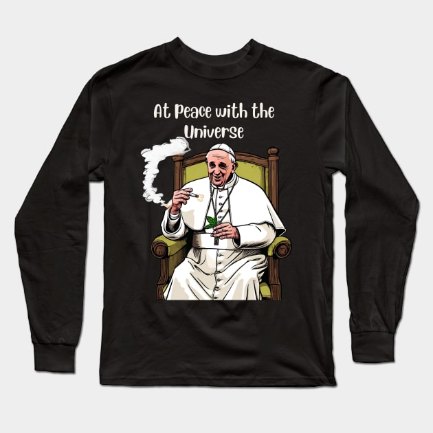 Pope Francis | At Peace with The Universe Long Sleeve T-Shirt by Klau